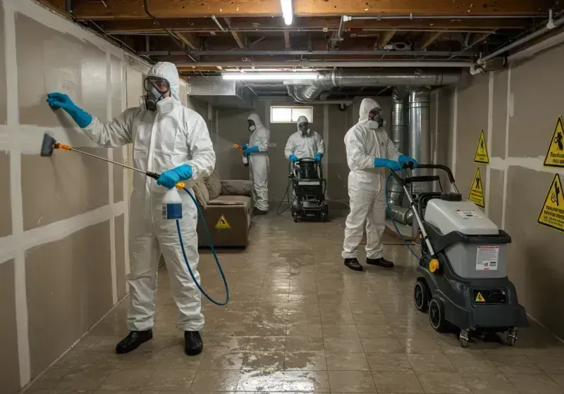 Basement Moisture Removal and Structural Drying process in Elwood, IN